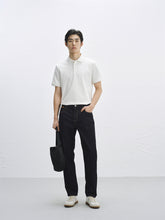 Men's Solid Allover Jacquard Polo Shirt